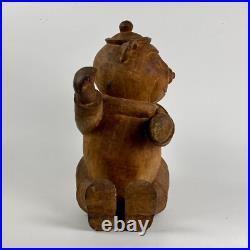 Large Vintage Hand Carved Wood Squirrel Mascot Sculpture, Early 20th Century