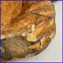 Large Vintage Hand Carved Wood Squirrel Mascot Sculpture, Early 20th Century