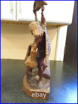 Large Vintage Hand Carved Wooden Sculpture Samson and The Philistines 19