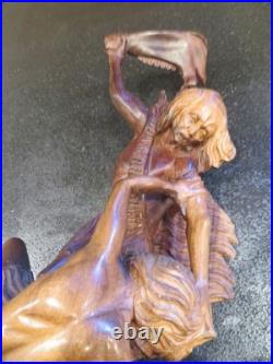 Large Vintage Hand Carved Wooden Sculpture Samson and The Philistines 19