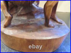 Large Vintage Hand Carved Wooden Sculpture Samson and The Philistines 19