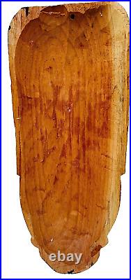 Large Vintage Jamaican Wall Art Hand Carved Solid Piece of Wood 23.5 T x 10 W