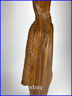 Large Vintage Mary / Madonna Hand Carved Wood Sculpture 2 ft. Tall