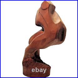 Large Vintage Mid Century Wood abstract Carved naked Woman sculpture Breasts 18