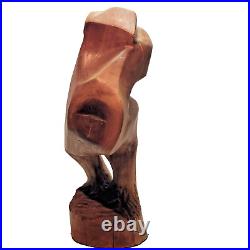 Large Vintage Mid Century Wood abstract Carved naked Woman sculpture Breasts 18