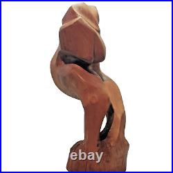 Large Vintage Mid Century Wood abstract Carved naked Woman sculpture Breasts 18