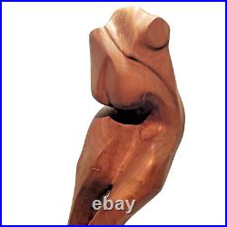 Large Vintage Mid Century Wood abstract Carved naked Woman sculpture Breasts 18