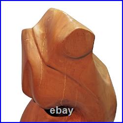 Large Vintage Mid Century Wood abstract Carved naked Woman sculpture Breasts 18