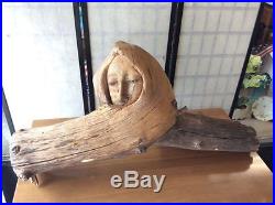Large Vintage Natural Free Form Wood Carving Sculpture Folk Art 45x 22x 11