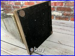 Large Vintage Style Antiqued Mirrored Obelisk Sculpture Wood Base Decorative