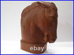 Large Wpa Style Wood Carving Large Big Horse Head Modernism Vintage Antique