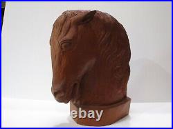 Large Wpa Style Wood Carving Large Big Horse Head Modernism Vintage Antique