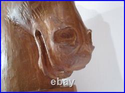 Large Wpa Style Wood Carving Large Big Horse Head Modernism Vintage Antique