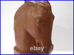 Large Wpa Style Wood Carving Large Big Horse Head Modernism Vintage Antique