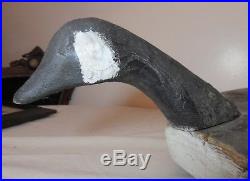 Large antique hand carved wood Folk Art goose duck decoy shore bird sculpture