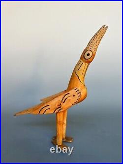 Large vintage bird Oaxacan wood carving 14 tall