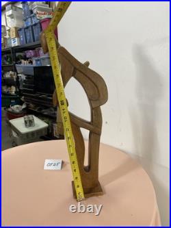 Large vintage hand carved abstract contemporary wood figural sculpture 20 Tall