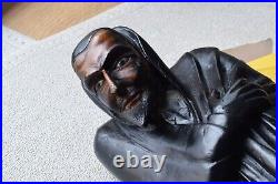 Large wood Sculpture Mephistopheles Faust statue Devil Satan Demon antique vtg