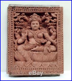 Lekshmi Devi Statue Laxmi Vintage Temple Wall Panel Sculpture Hindu Goddess Idol