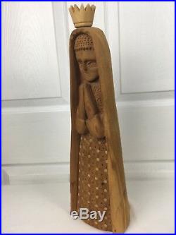 Leo Salazar Taos New Mexico Rare Holy Religious Wood Carving Sculpture vtg 1989