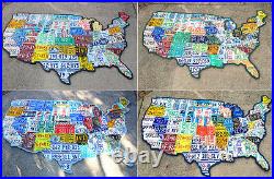 License Plate Map of the USA Huge 8 Foot Size OOAK United States Pub Art