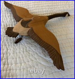 Life Size 25 Flying Wooden Canadian Goose Folk Art Vintage