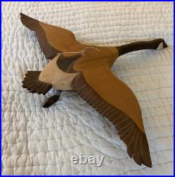 Life Size 25 Flying Wooden Canadian Goose Folk Art Vintage