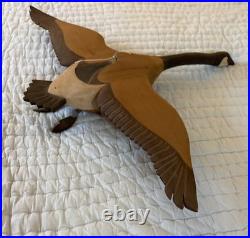 Life Size 25 Flying Wooden Canadian Goose Folk Art Vintage