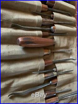 Lot 40 Vintage wood carving chisels England Herring Bros Addis & Son Marsh, Hill