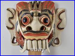 MASK Antique VTG Hand Carved Thai Ceremonial Wood Mask 14x10 Painted Asia Mask