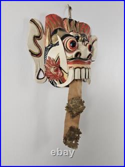 MASK Antique VTG Hand Carved Thai Ceremonial Wood Mask 14x10 Painted Asia Mask