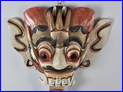 MASK Antique VTG Hand Carved Thai Ceremonial Wood Mask 14x10 Painted Asia Mask