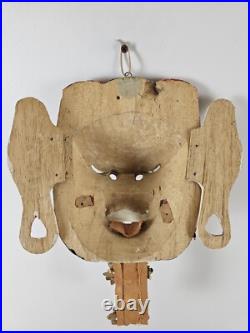 MASK Antique VTG Hand Carved Thai Ceremonial Wood Mask 14x10 Painted Asia Mask
