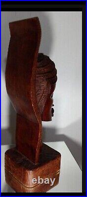 MC Vintage Hand Carved Wood Sculpture 19.5×7.5