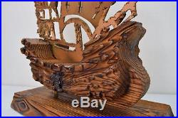 MCM Brutalist Metal 29 Ship Yacht Sculpture Wood Vtg Mid century Witco Art Era