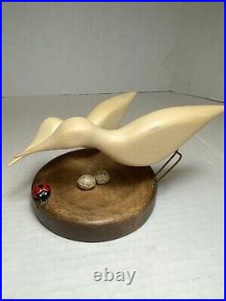 MCM George Updegraff Carved Birds Wood ART Sculpture California Rare Vintage