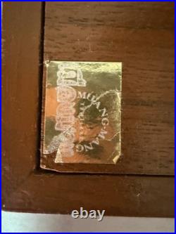 MCM Vintage Thai Miniature Elephant Carving on Jute in Teak Frame