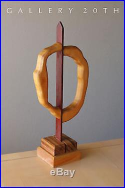 MID Century Modern Abstract Wood Sculpture! Teak Maple Zebrano Eames Vtg Art 60s