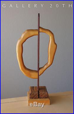 MID Century Modern Abstract Wood Sculpture! Teak Maple Zebrano Eames Vtg Art 60s