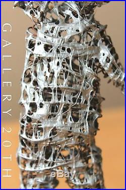 MID Century Modern Brutalist Molten Metal Sculpture! Abstract Vtg Retro 50's Art