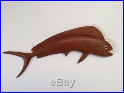 MID Century Modern Wood Fish Sculptures Vtg Folk Atomic Art 50's Eames Carved