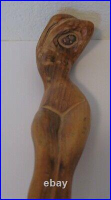 MID Century Vintage Sculpture Wood Carving Female Nude Abstract Unusual Modern