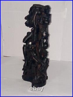 Makonde Tree of Life Mozambique Carved Wood Sculpture Vintage