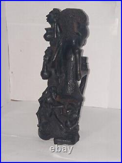 Makonde Tree of Life Mozambique Carved Wood Sculpture Vintage