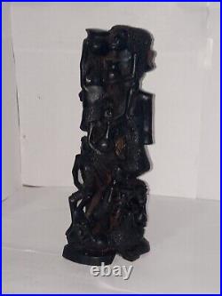 Makonde Tree of Life Mozambique Carved Wood Sculpture Vintage