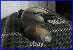 Mallard Male Drake Duck Decoy Wood Mini Carving Genuine Strunk Signed Base