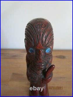 Maori Teko Teko Tiki Vintage Small Wood Carving Rare (Not Resin)