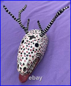Mexican Folk Art Vintage Spotted Deer Mask From All Souls Ceremonial Dance