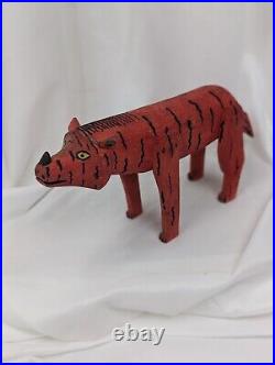 Mexican Oaxacan Folk Art Vtg 13 Wood Carving Rhinoceros Animal Alebrije Oaxaca