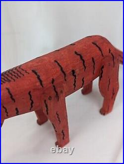 Mexican Oaxacan Folk Art Vtg 13 Wood Carving Rhinoceros Animal Alebrije Oaxaca